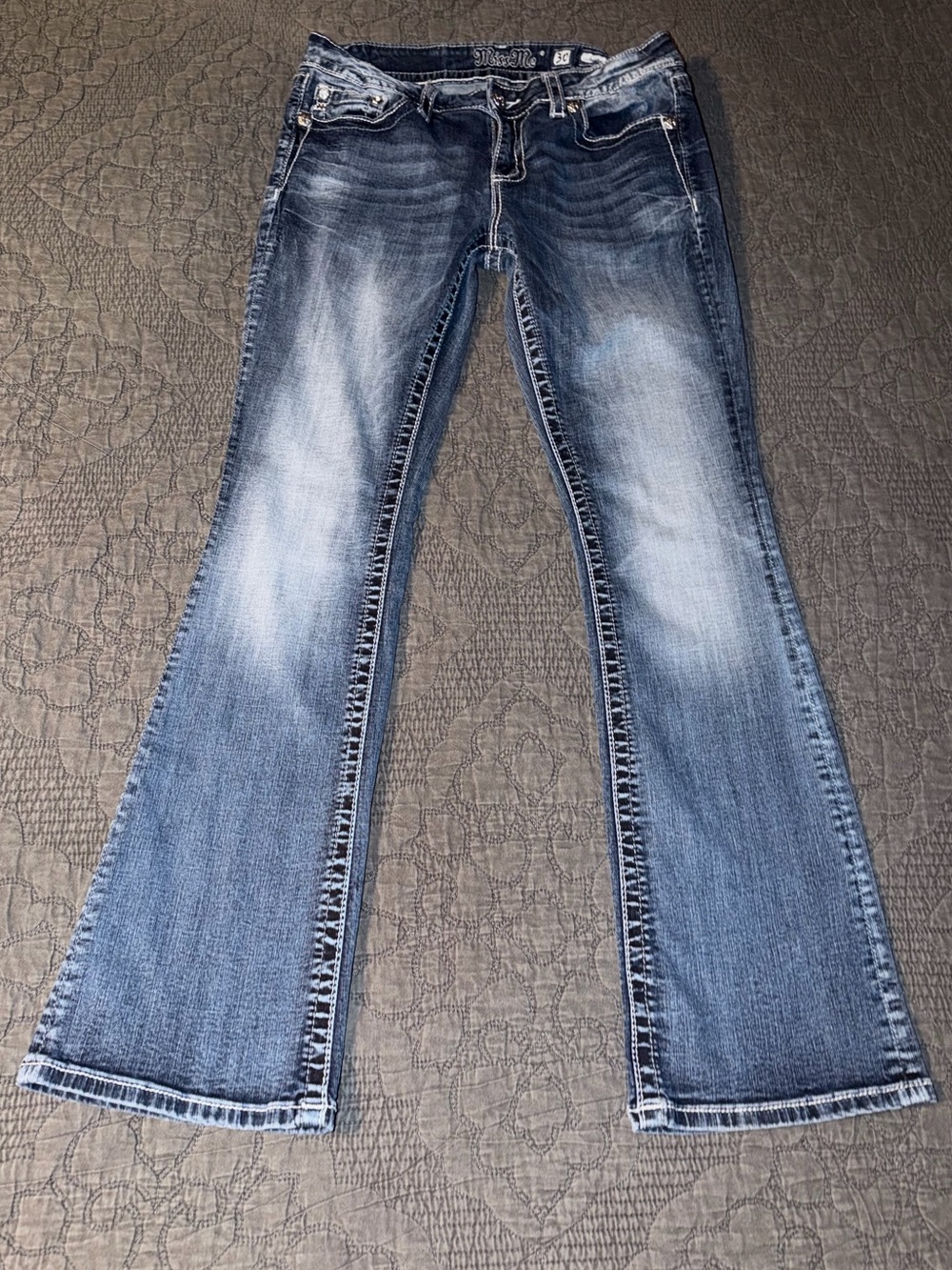 Miss Me-Wing Pocket Boot Cut Jeans-Style M3147BV-Medium Blue Women’s Size-30